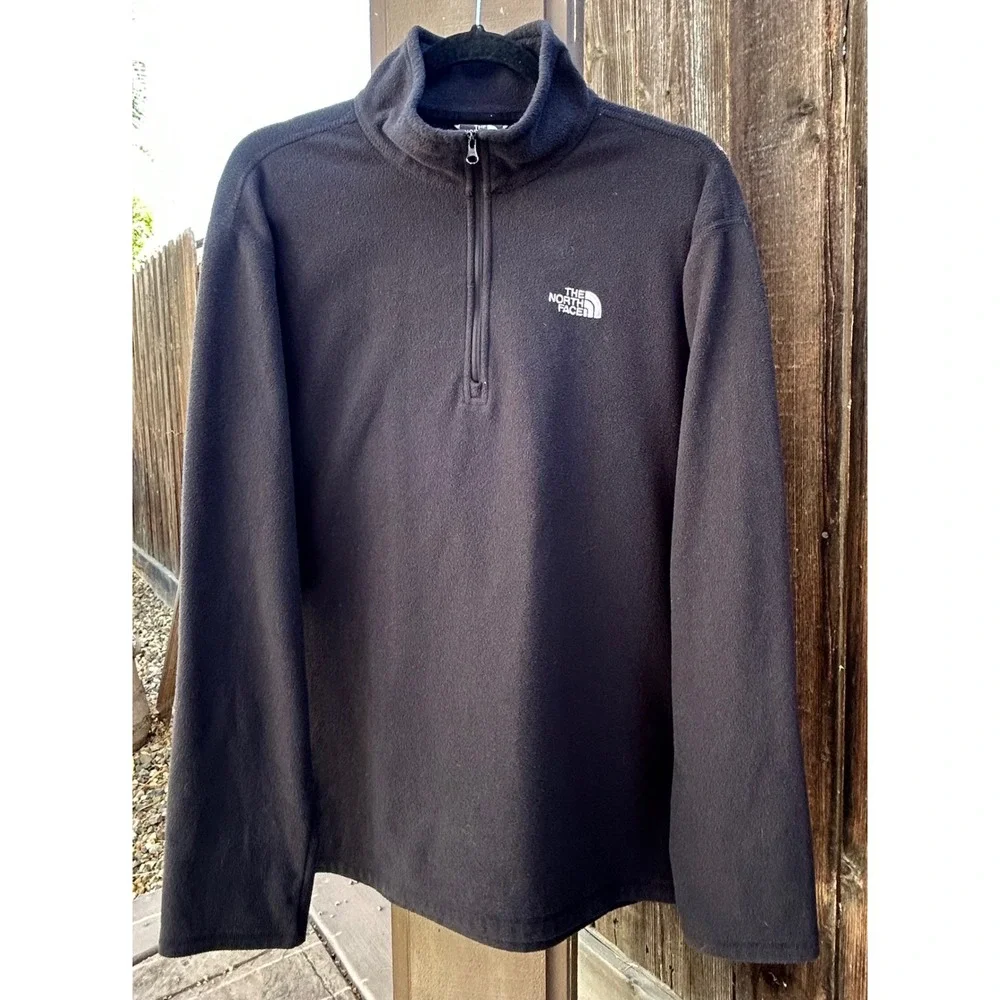The North Face Men's L Black Glacier 1/4 Zip Fleece Pullover Jacket Large
